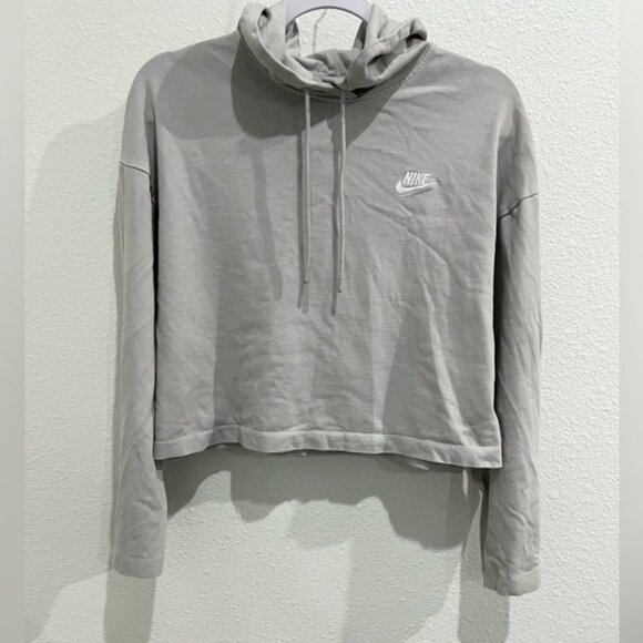 Nike Gray Cropped Hoodie - Picture 1 of 5